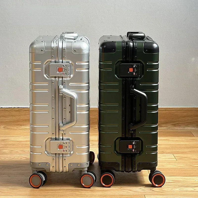 Aluminium-Magnesium Business Suitcase with TSA Lock and 360° Spinner Wheels