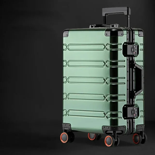 Aluminium-Magnesium Business Suitcase with TSA Lock and 360° Spinner Wheels