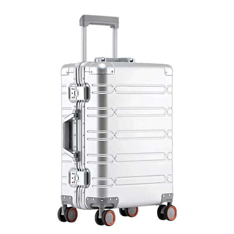 Aluminium-Magnesium Business Suitcase with TSA Lock and 360° Spinner Wheels