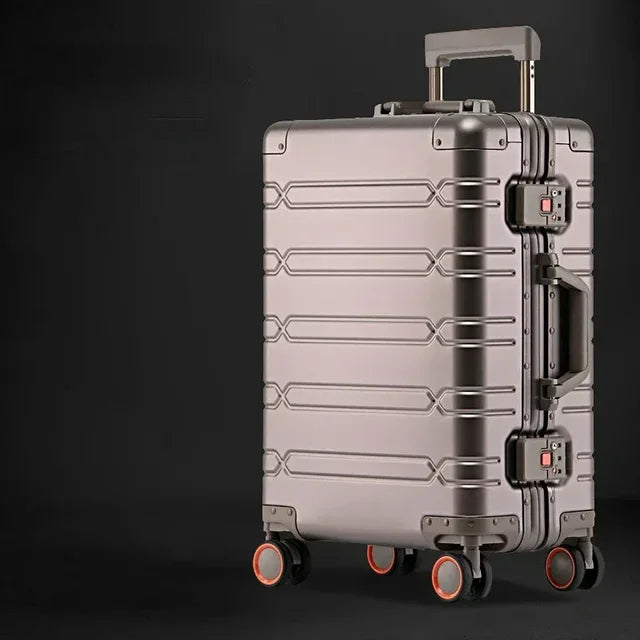 Aluminium-Magnesium Business Suitcase with TSA Lock and 360° Spinner Wheels