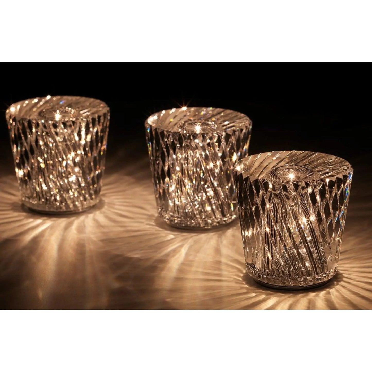 Rechargeable LED Crystal Table Lamp with Diamond Design