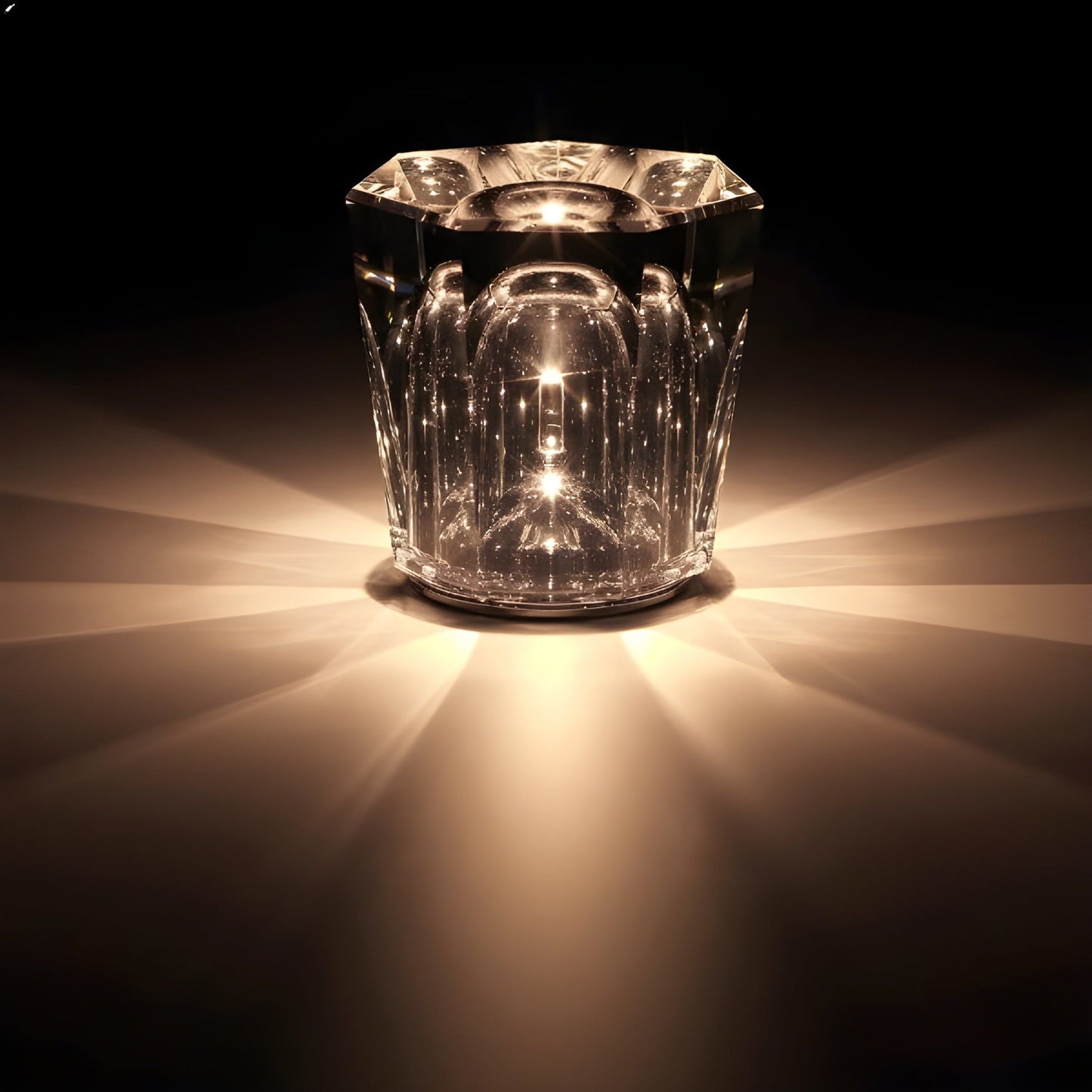 Rechargeable LED Crystal Table Lamp with Diamond Design