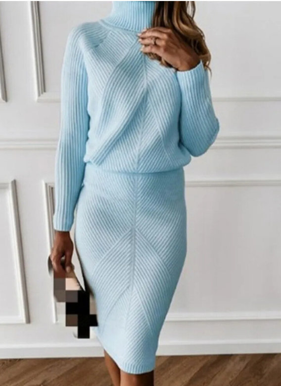 Elegant Turtleneck Knit Set for Women