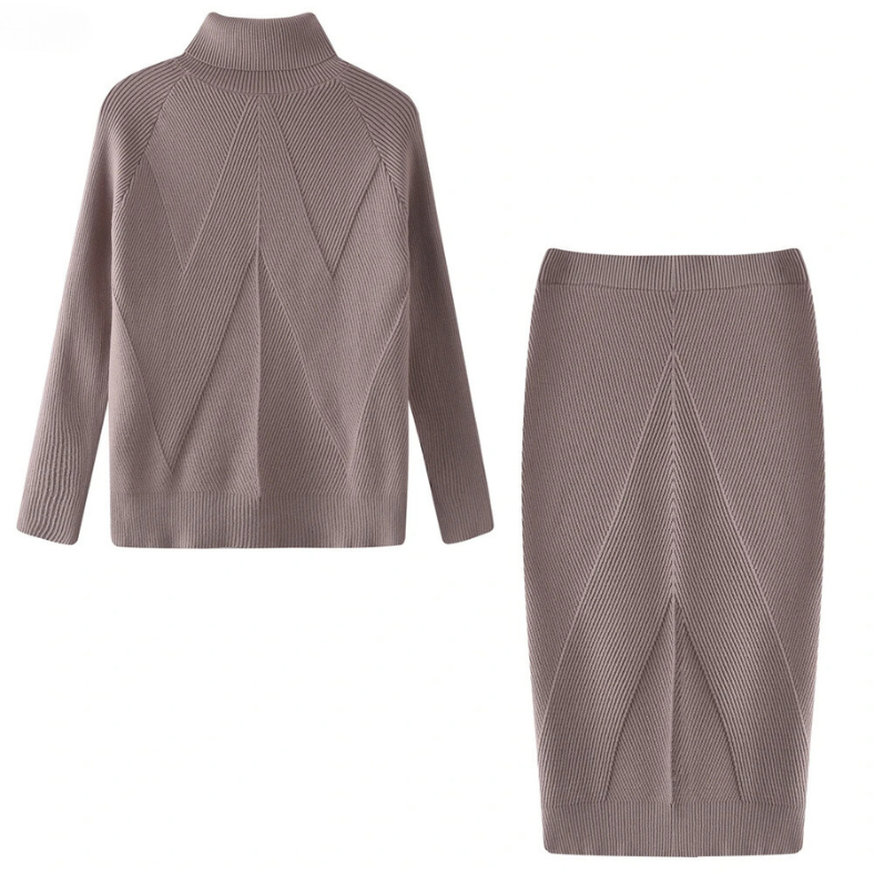 Elegant Turtleneck Knit Set for Women