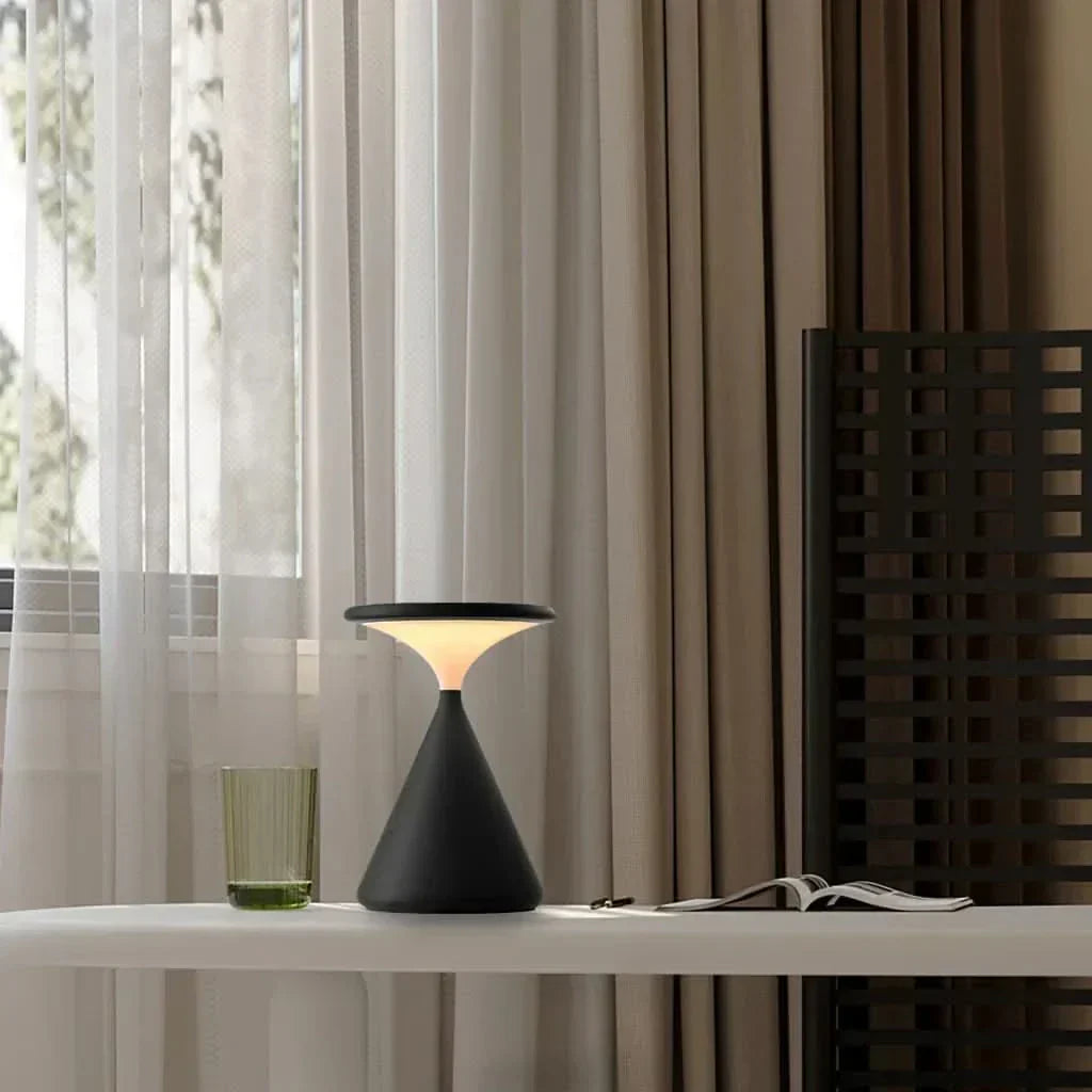 Cordless LED Touch Dimmer Table Lamp in Hourglass Design