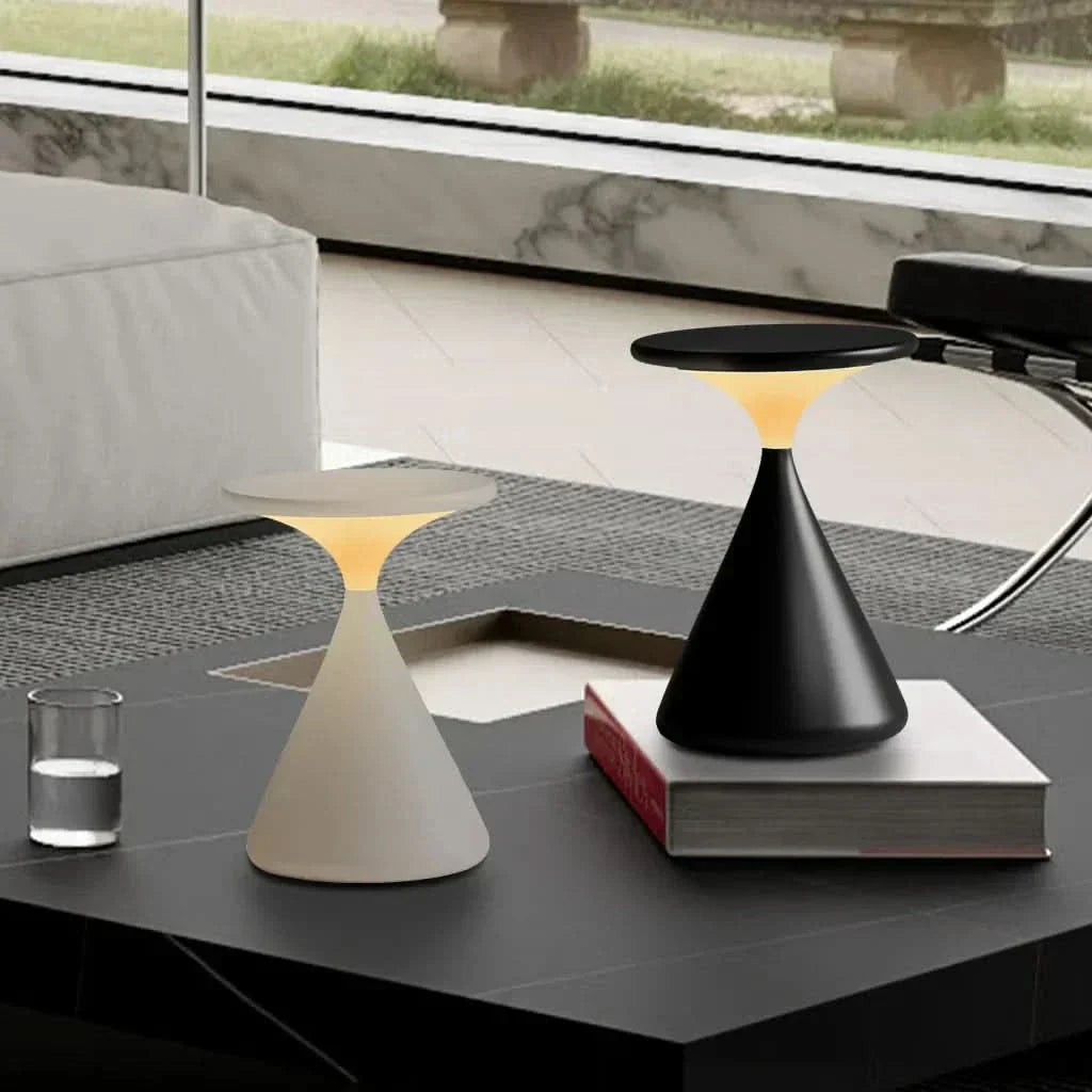 Cordless LED Touch Dimmer Table Lamp in Hourglass Design