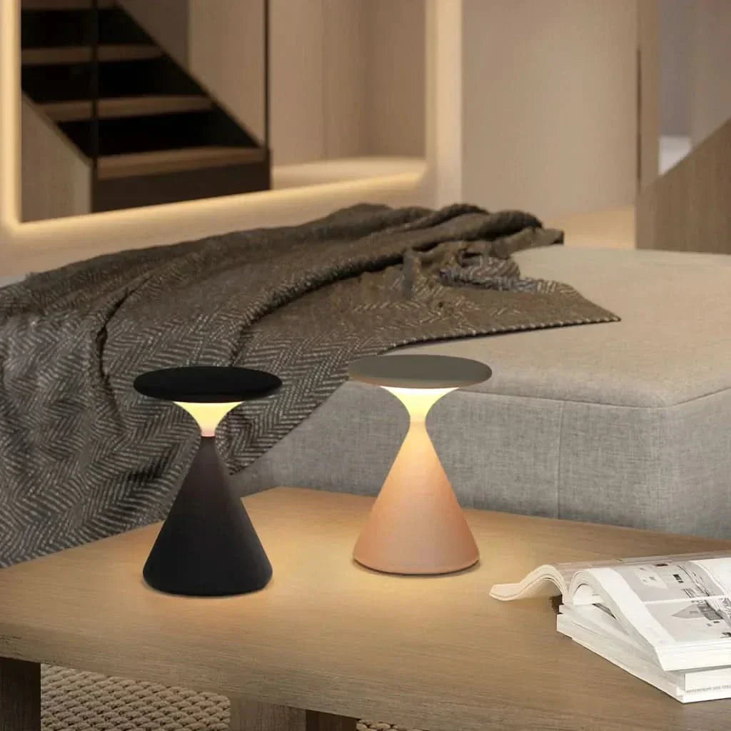 Cordless LED Touch Dimmer Table Lamp in Hourglass Design