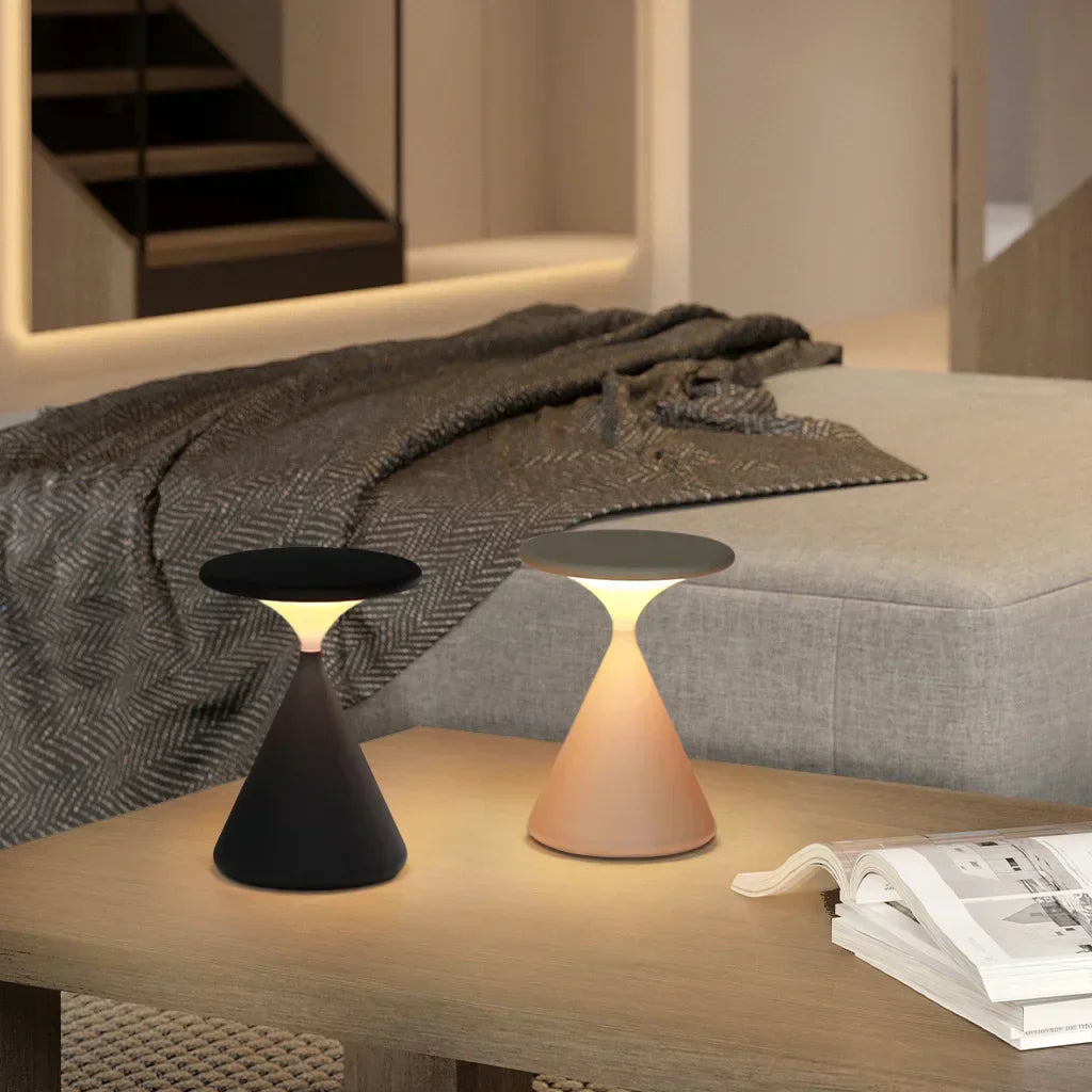 Wireless Hourglass Table Lamp with Warm Light