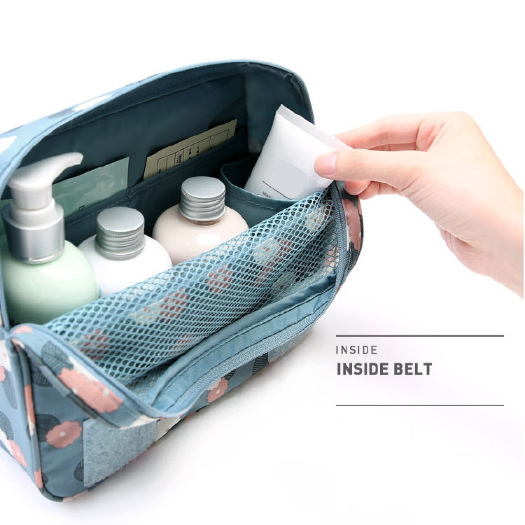 Compact Toiletry Organizer with Water-Resistant Design and Hanging Hook