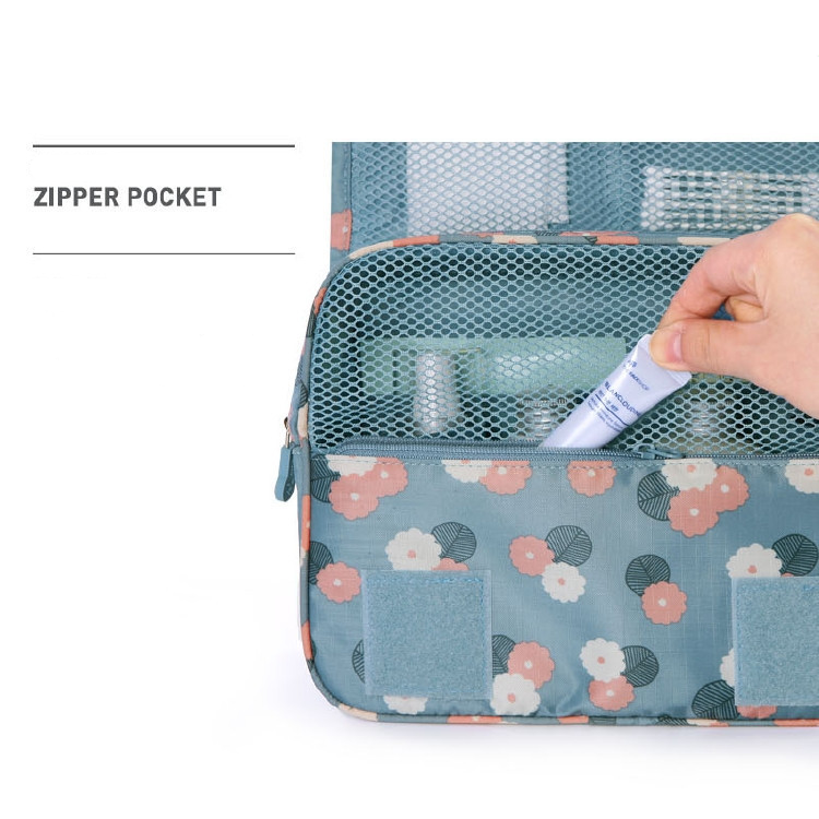 Compact Toiletry Organizer with Water-Resistant Design and Hanging Hook