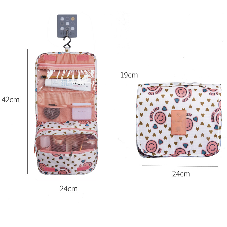 Compact Toiletry Organizer with Water-Resistant Design and Hanging Hook