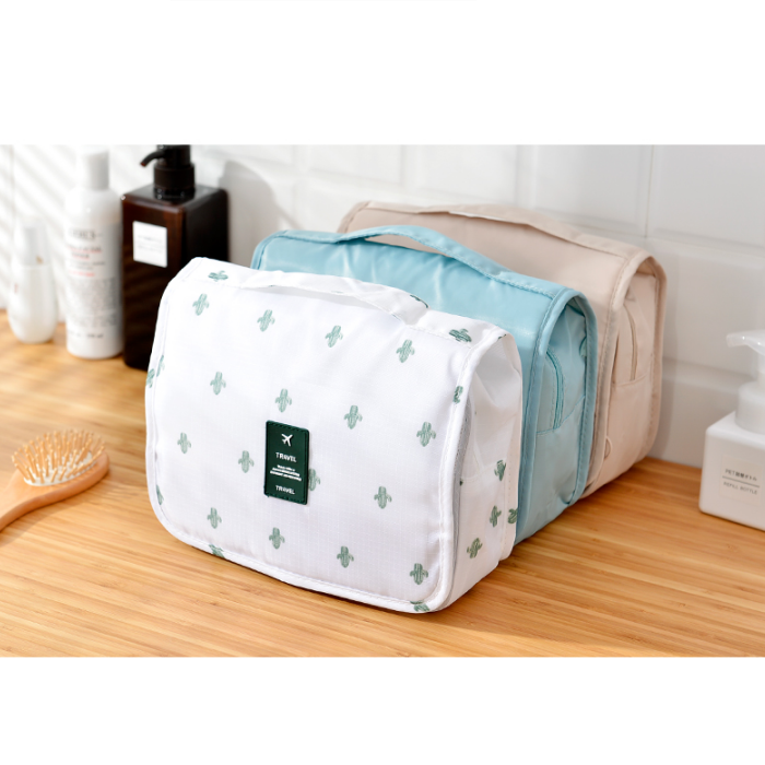 Compact Toiletry Organizer with Water-Resistant Design and Hanging Hook