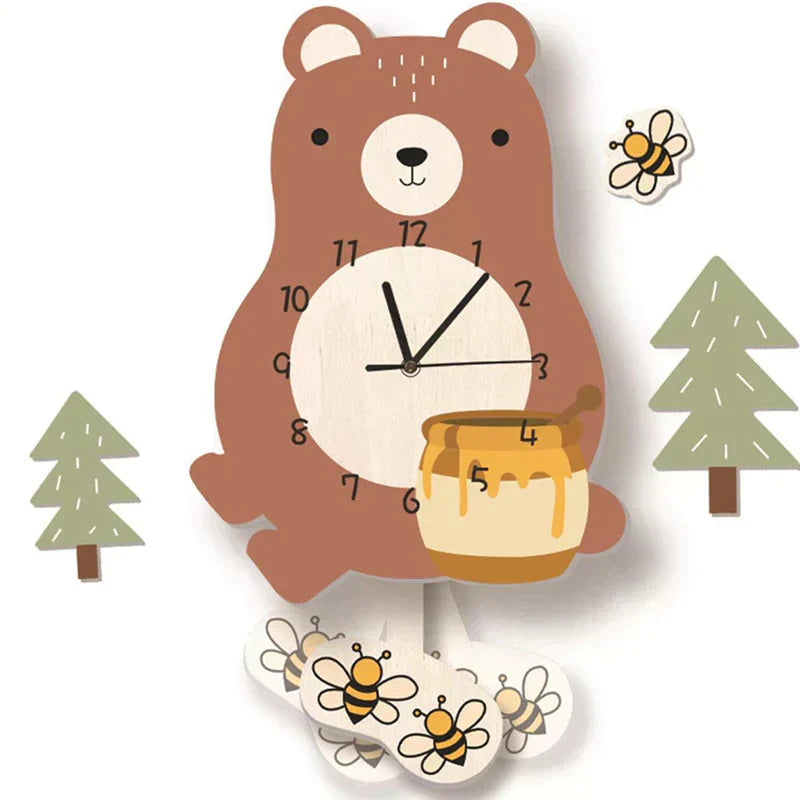 Cute Animal Wall Clock for Kids - ZooTime Design