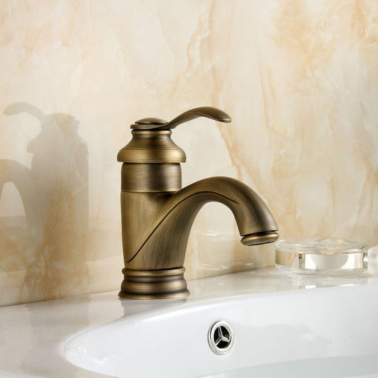 Antique Brass Bathroom Faucet Sink Mixer Tap