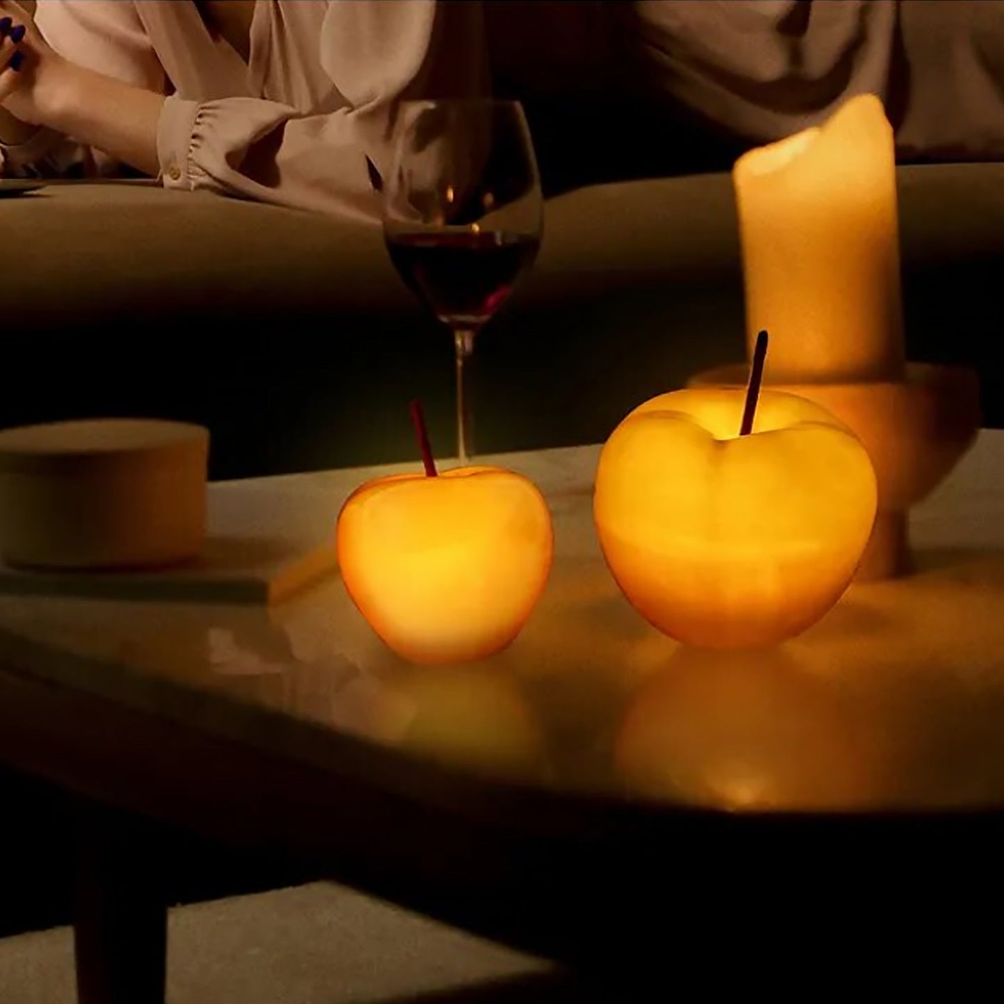 Translucent Apple Table Lamp with LED Bulb