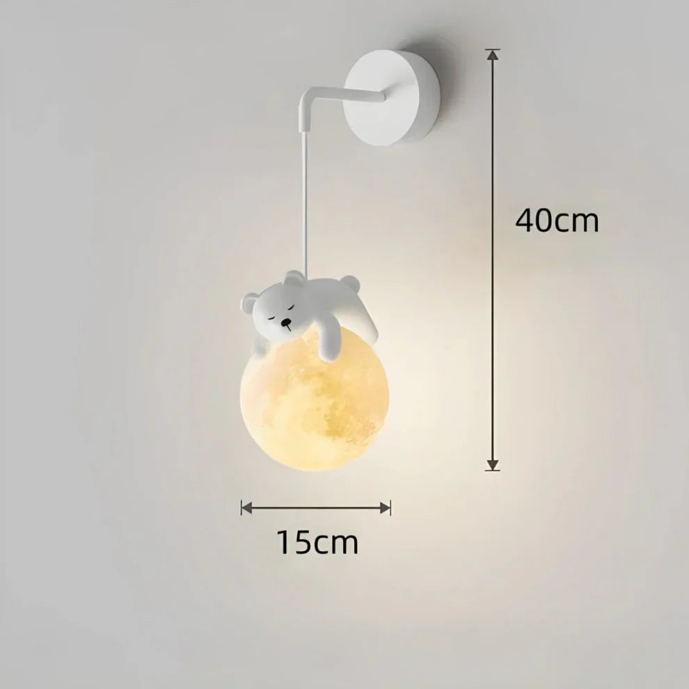 Adjustable LED Hanging Lamp with Bear or Rabbit Theme for Children's Room