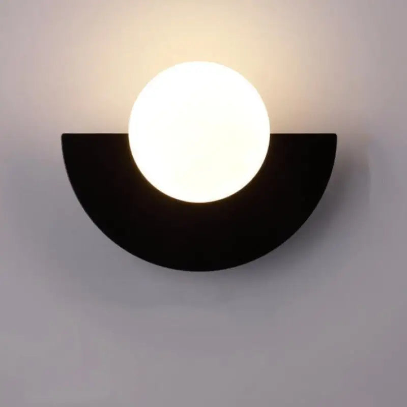 Half-Moon Colored Wall Light with Round Diffuser