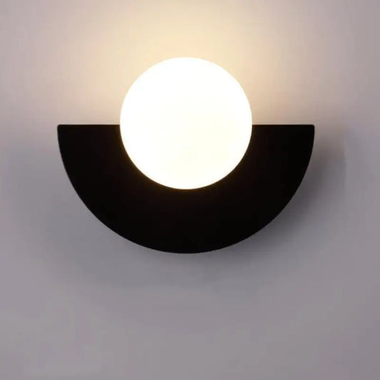 Half-Moon Colored Wall Light with Round Diffuser