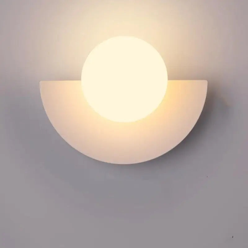 Half-Moon Colored Wall Light with Round Diffuser