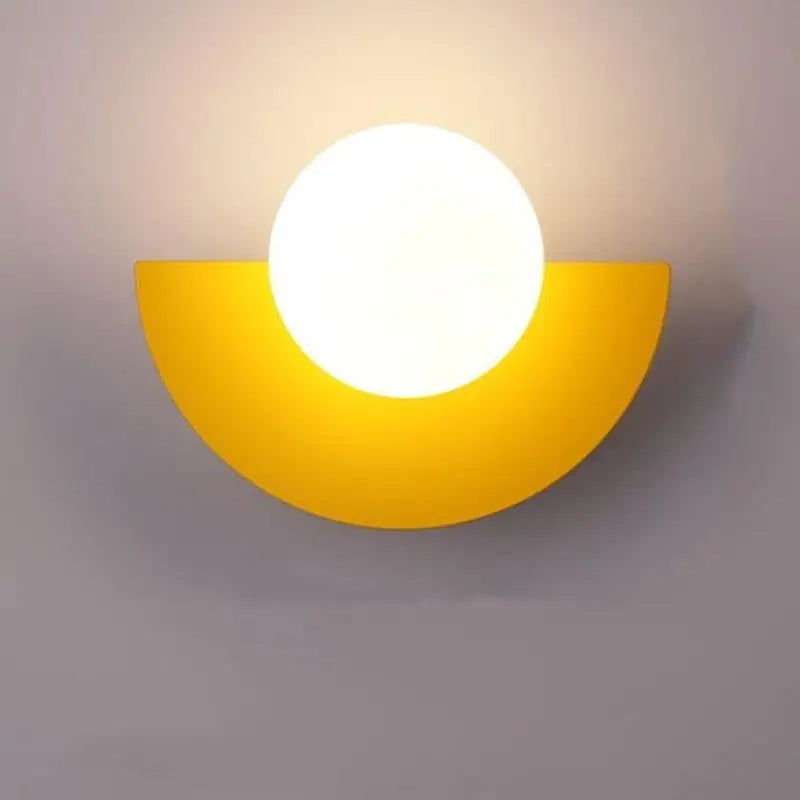 Half-Moon Colored Wall Light with Round Diffuser