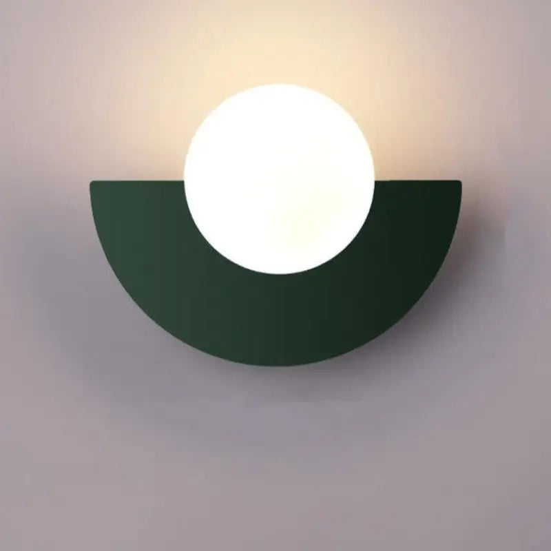 Half-Moon Colored Wall Light with Round Diffuser