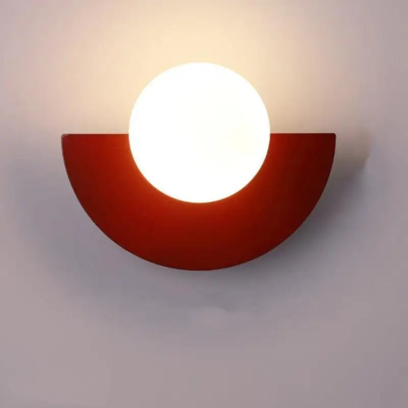 Half-Moon Colored Wall Light with Round Diffuser