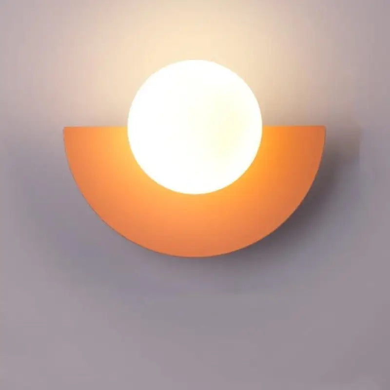 Half-Moon Colored Wall Light with Round Diffuser
