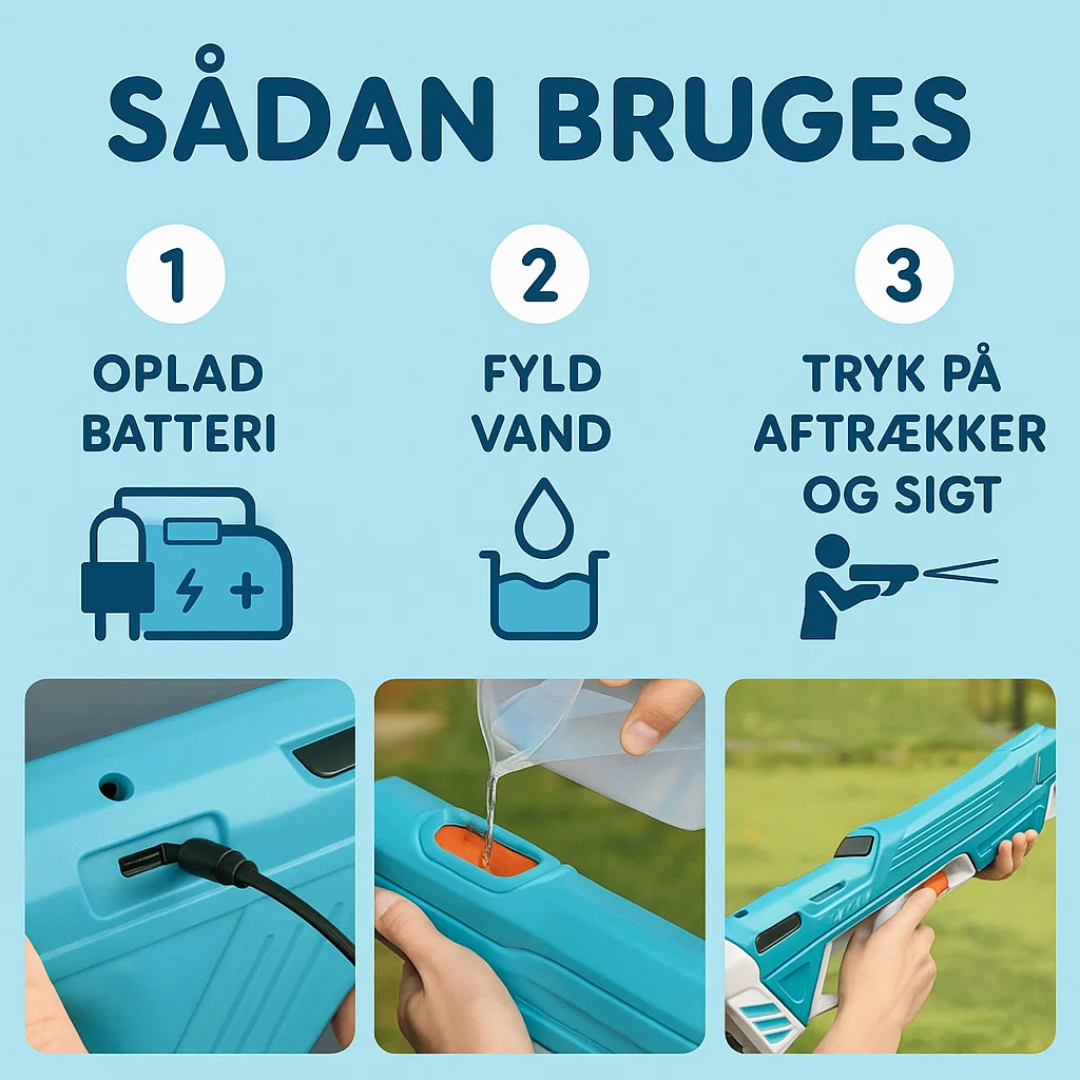 Electric Water Gun with Long Range and Rechargeable Battery