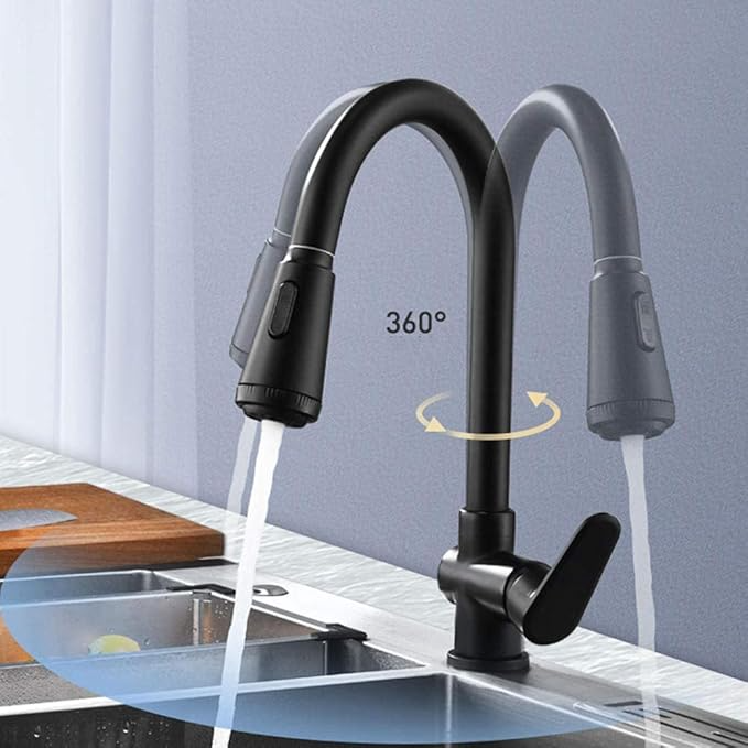 Pull-Out Spray Kitchen Faucet in Brushed Nickel or Matte Black