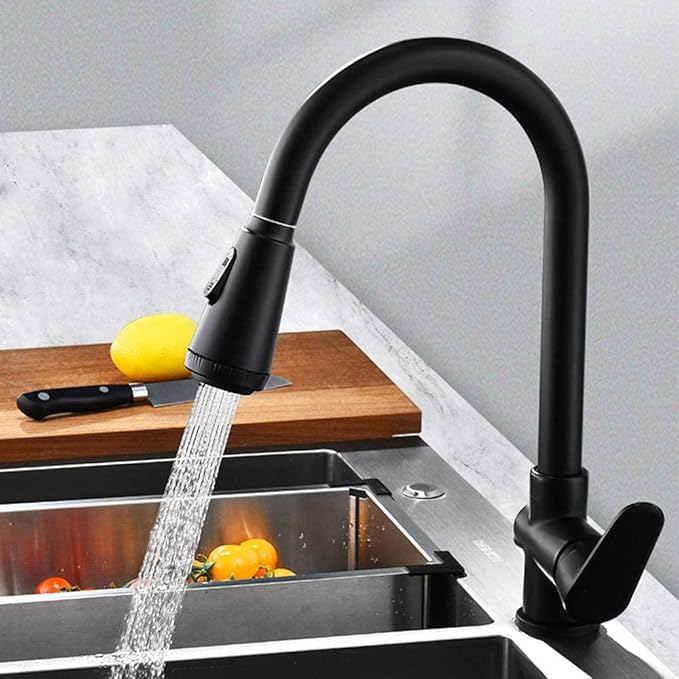 Pull-Out Spray Kitchen Faucet in Brushed Nickel or Matte Black