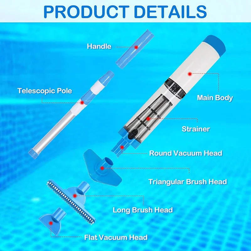 Wireless Rechargeable 3-in-1 Pool Vacuum Cleaner