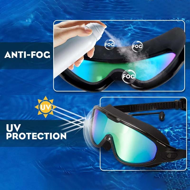 Anti-Fog Swim Goggles with 180° Wide View and Comfortable Fit