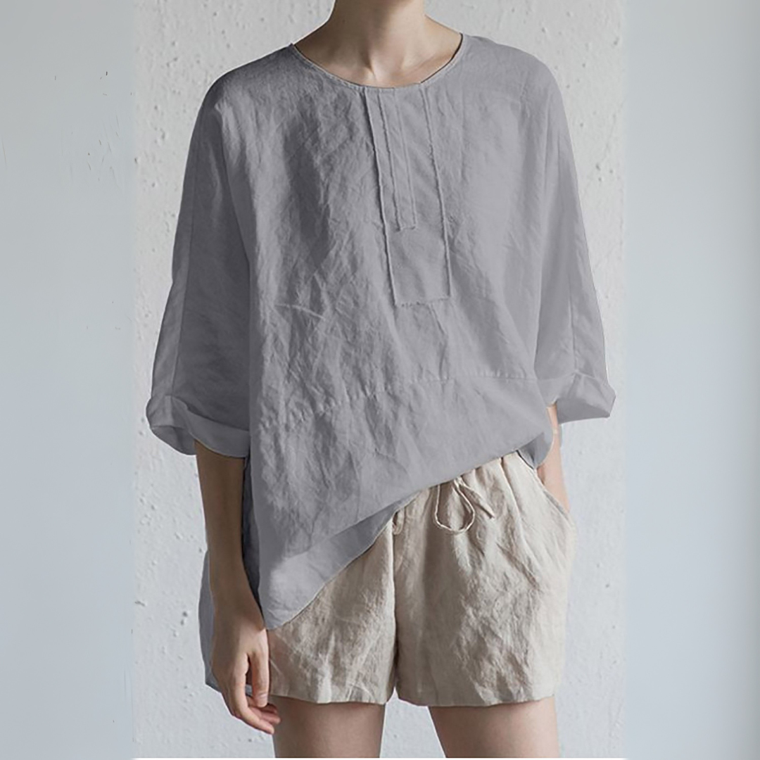 Loose Fit Women's Linen Blouse