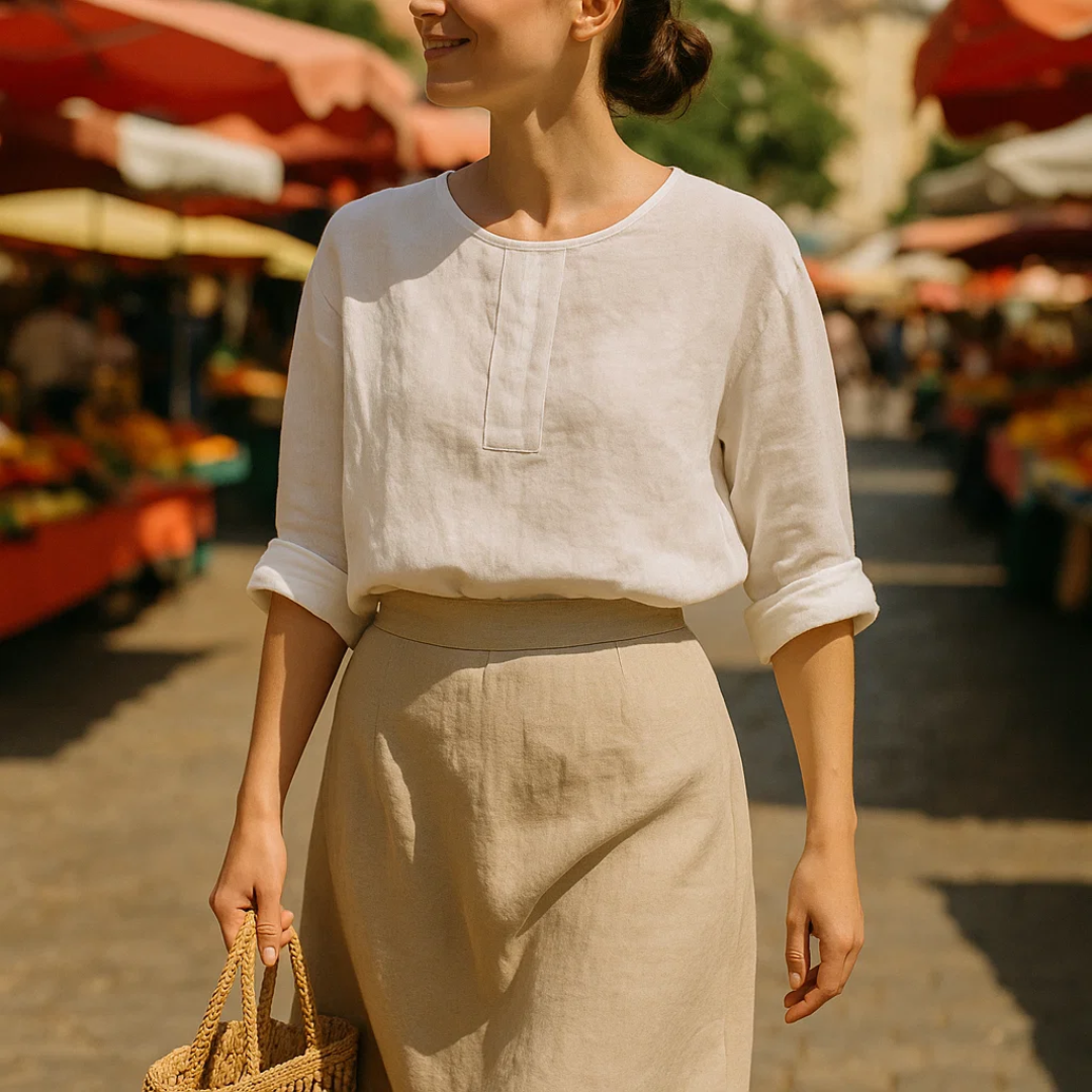 Loose Fit Women's Linen Blouse