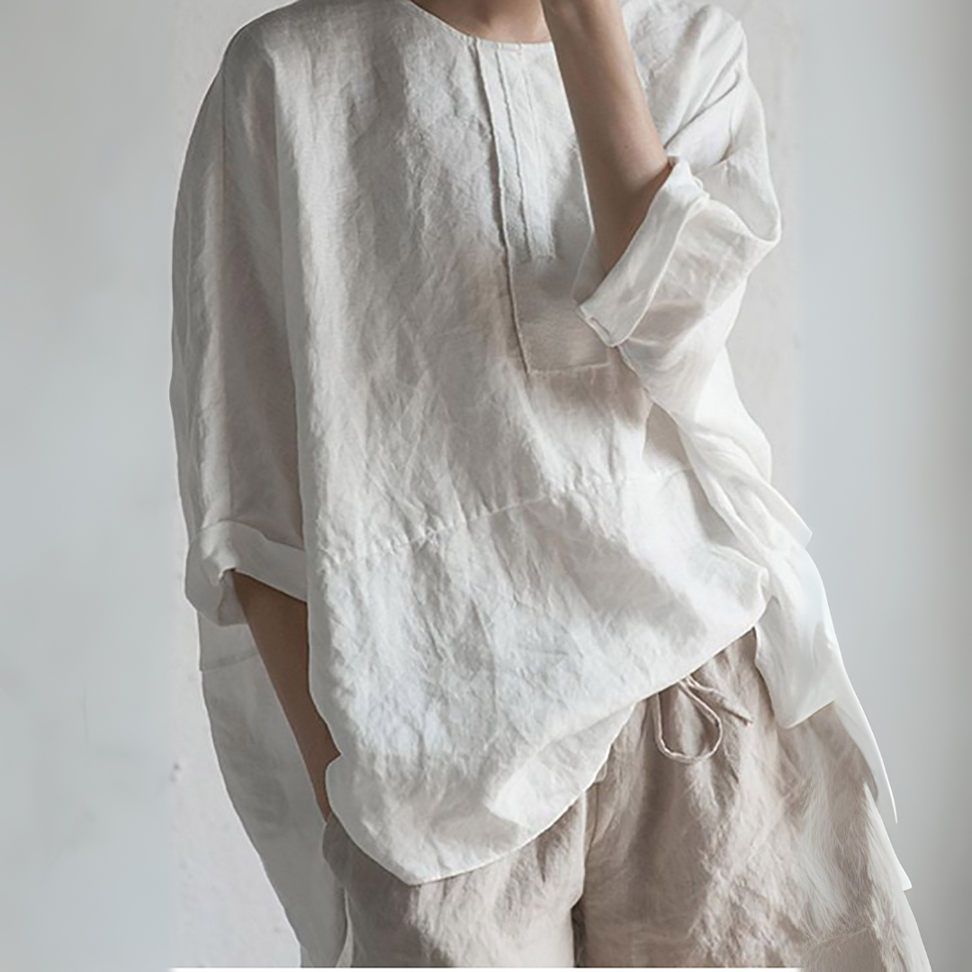 Loose Fit Women's Linen Blouse