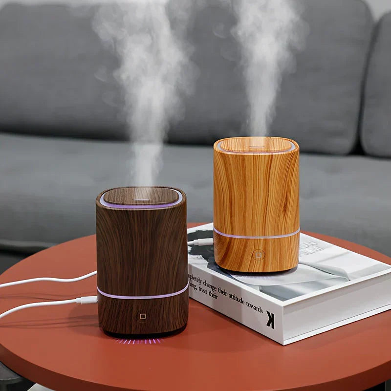Wood Look Ultrasonic Humidifier with Automatic Shut-off and LED Light