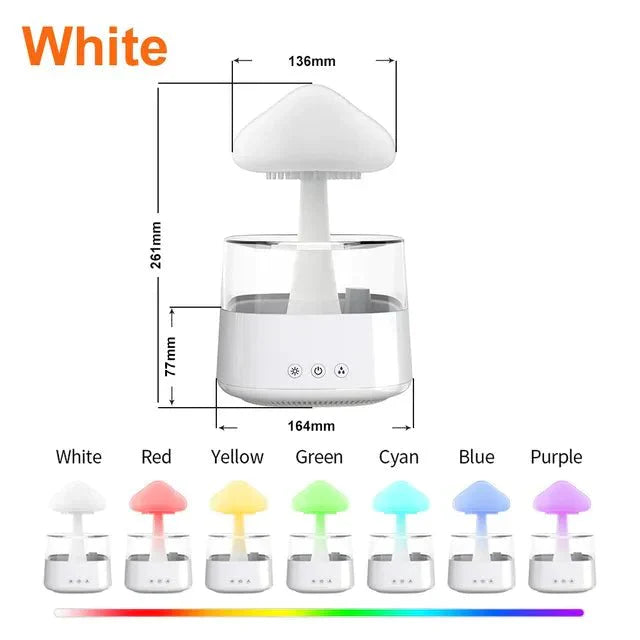 Aromatic Night Light Humidifier with Adjustable Rainfall and Soothing Sounds