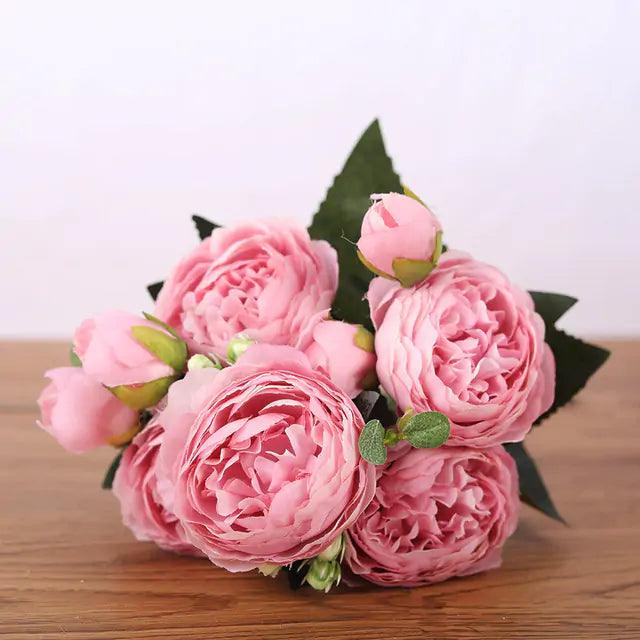 Silk Peony Flower Arrangement in Pink