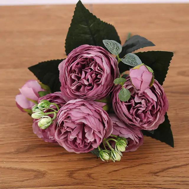 Silk Peony Flower Arrangement in Pink