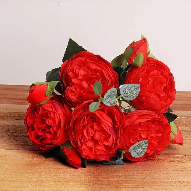 Silk Peony Flower Arrangement in Pink
