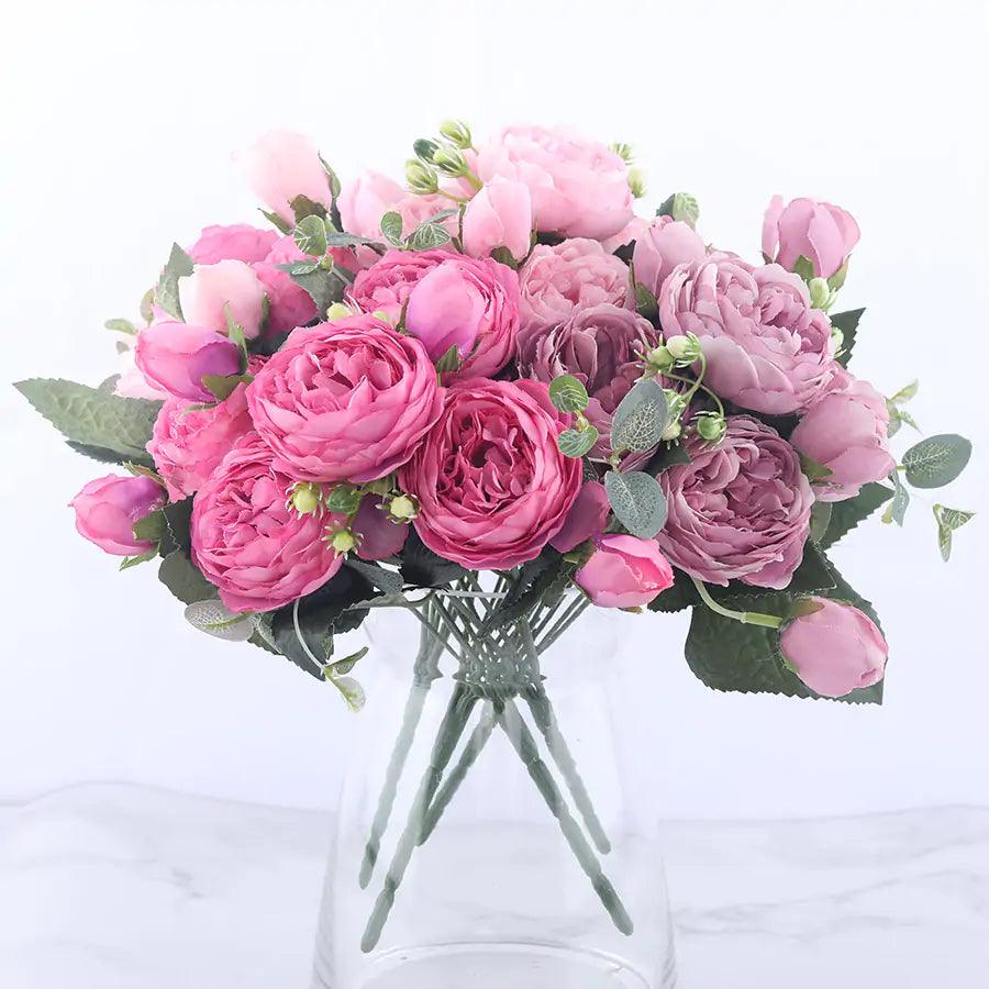 Silk Peony Flower Arrangement in Pink