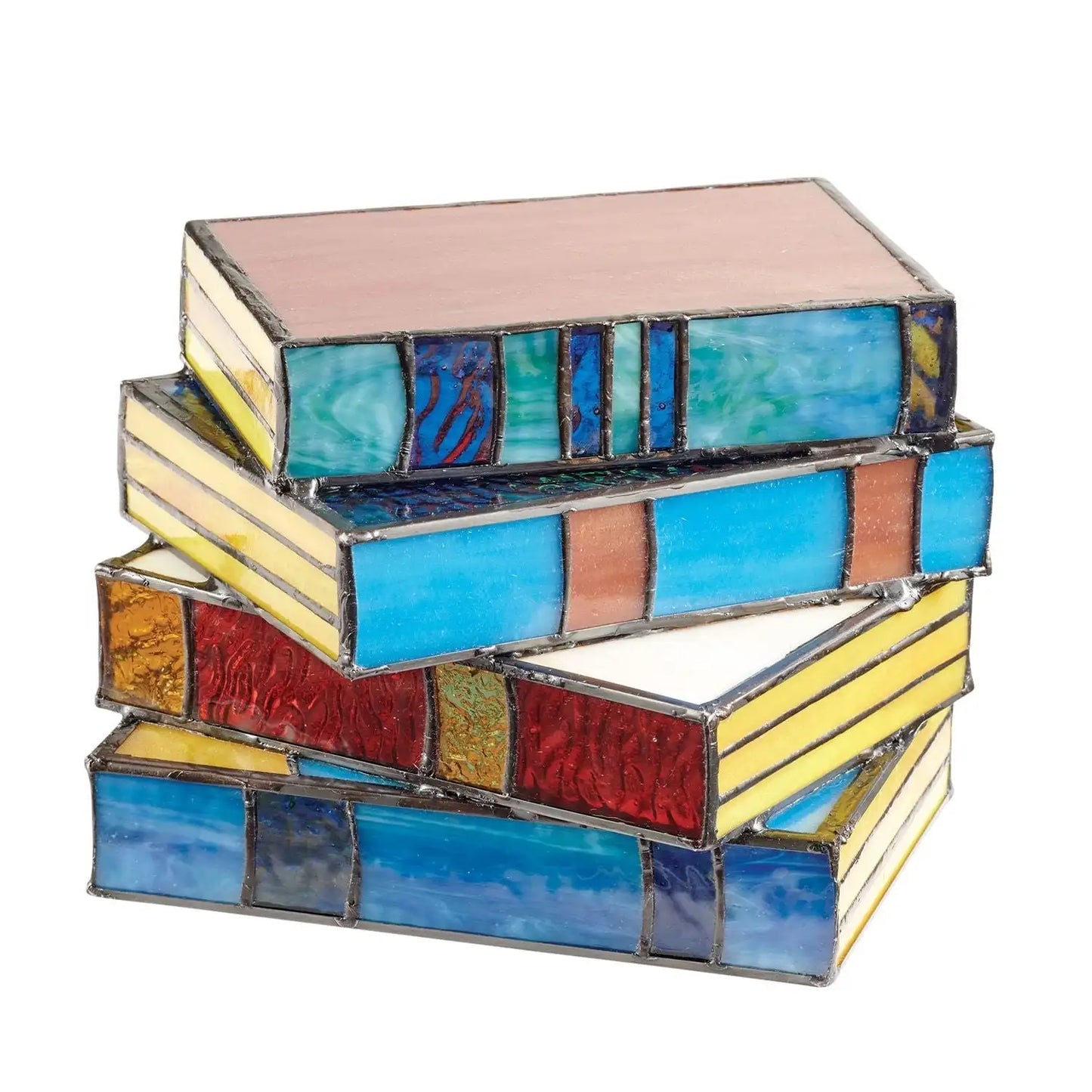 Stained Glass Book Stack Table Lamp