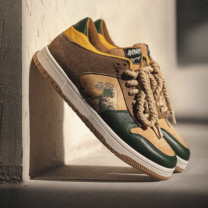 Artistic Platform Sneakers with Wave Design for Men and Women