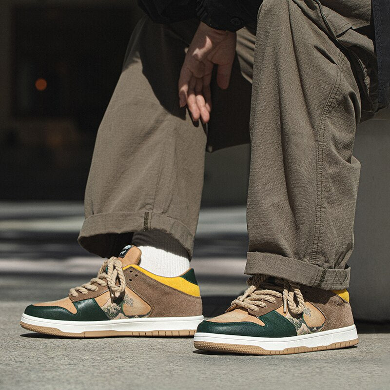 Artistic Platform Sneakers with Wave Design for Men and Women