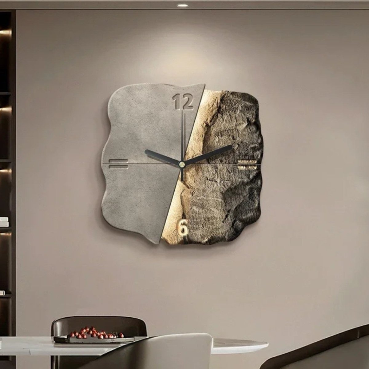3D Sandstone Texture Quartz Wall Clock