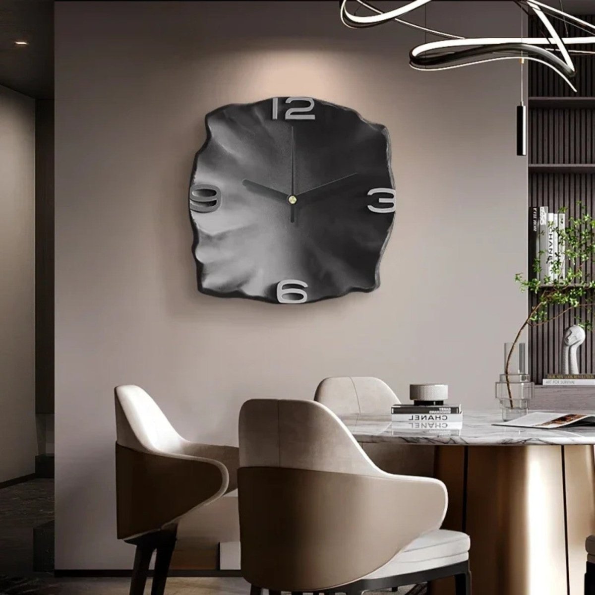 3D Sandstone Texture Quartz Wall Clock