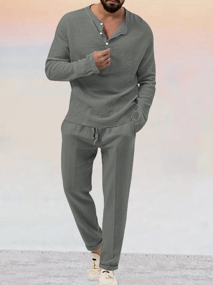 Men's Breathable 100% Linen Summer Set