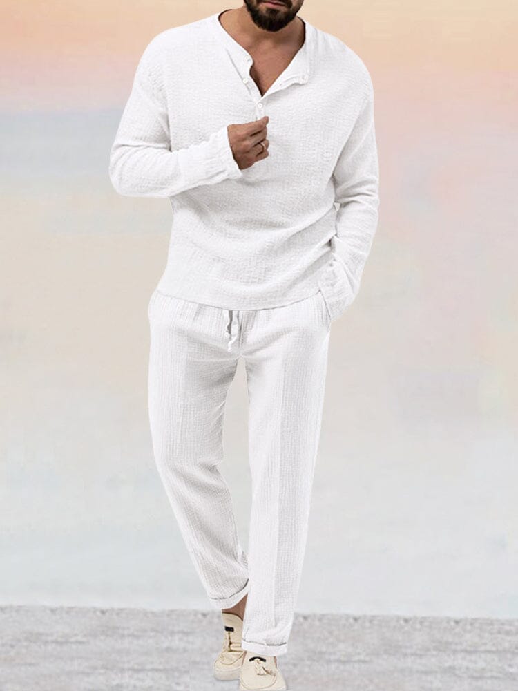 Men's Breathable 100% Linen Summer Set