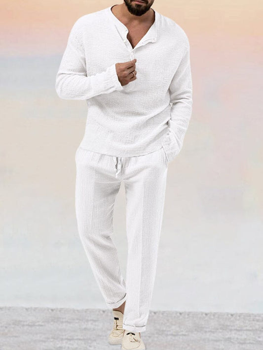 Men's Breathable 100% Linen Summer Set