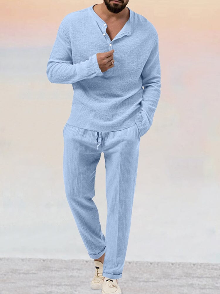 Men's Breathable 100% Linen Summer Set